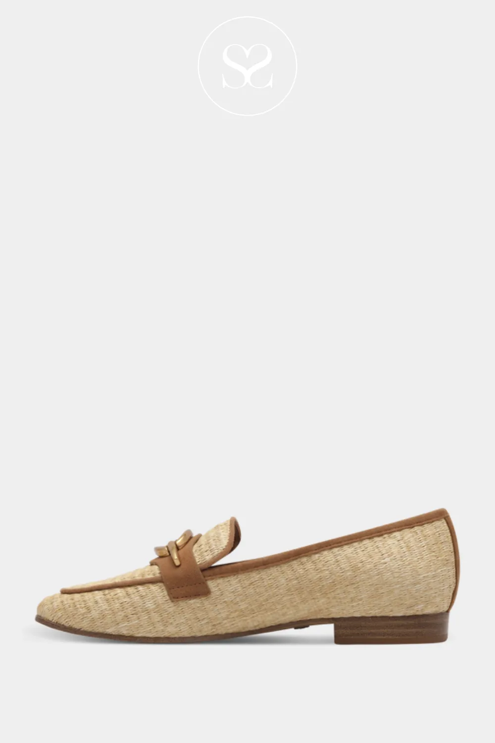 TAMARIS 1-24223-44 CREAM/TAN WOVEN LOAFER