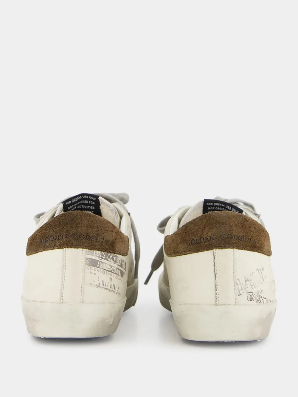 White and Brown Super-Star Leather Sneakers