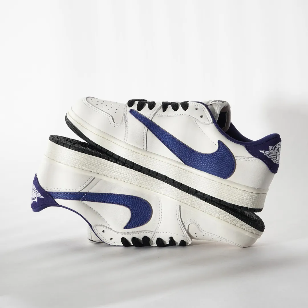White&Blue Custom Low Air Jordan 1 x Travis Scott