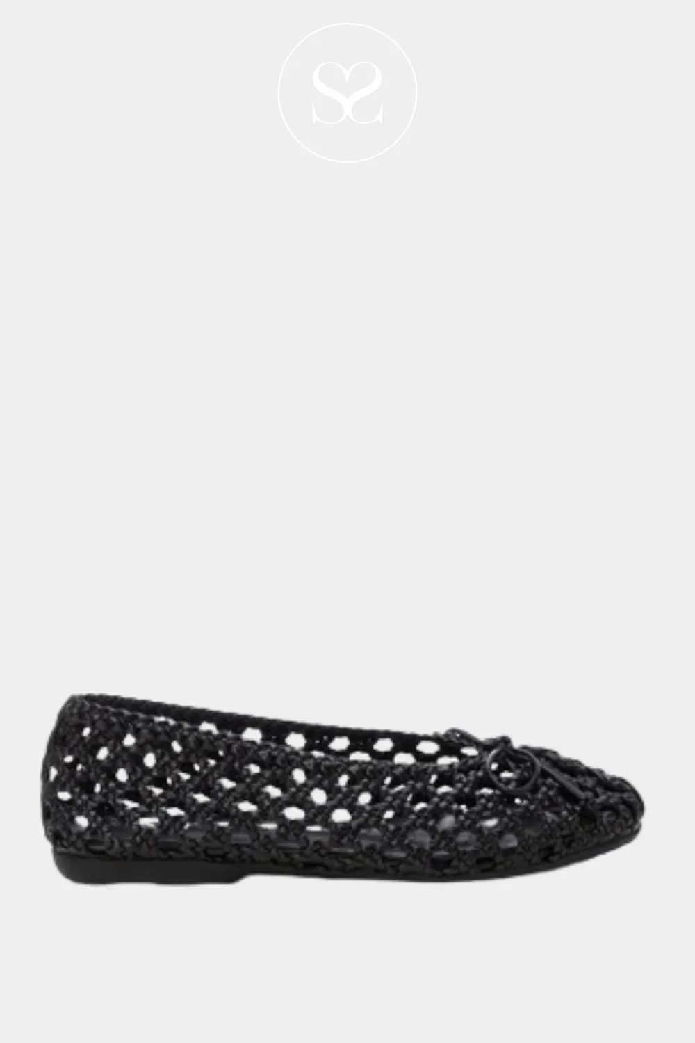 XTI 144014 BLACK WOVEN FLAT PUMPS