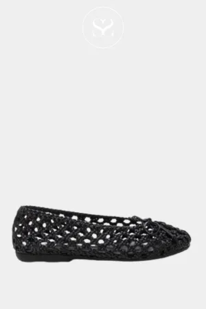XTI 144014 BLACK WOVEN FLAT PUMPS