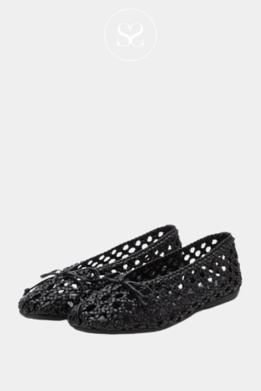 XTI 144014 BLACK WOVEN FLAT PUMPS