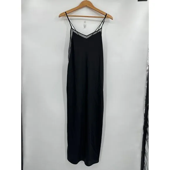 Zara Lingerie Black Slip Dress Strappy Sexy Size large NWT